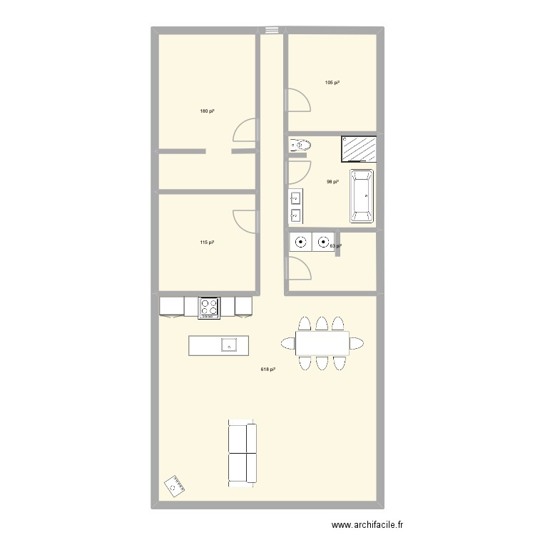 Maison 2025. Plan de 6 pièces et 109 m2