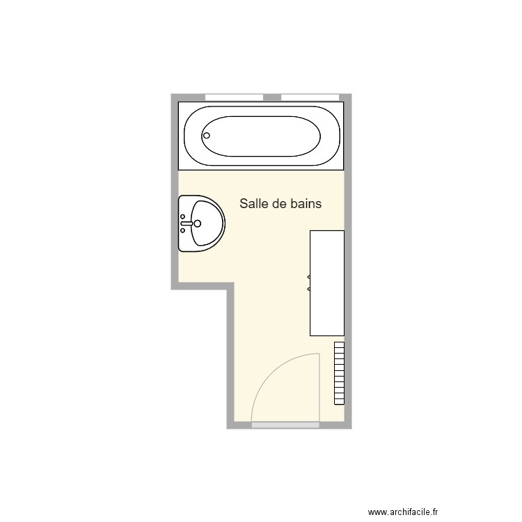 plan avant travaux Pereira. Plan de 1 pièce et 5 m2