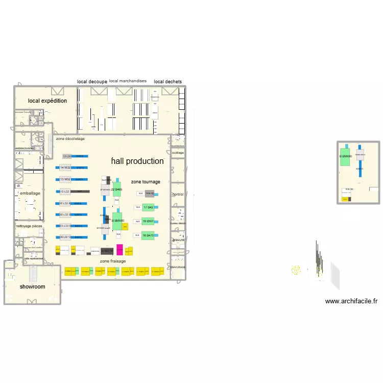 ATELIER FRAIPONT NEW  PLAN MACHINES 6. Plan de 44  et 4043 m²
