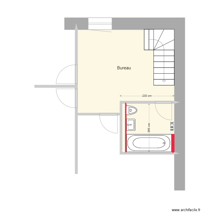 chardonne Jean Roy. Plan de 3 pièces et 18 m2