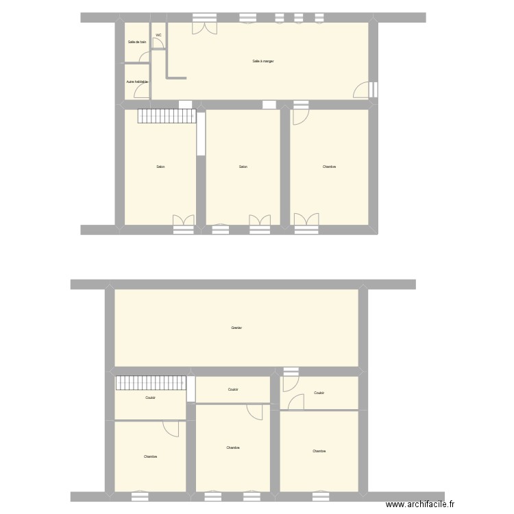 DESSNOIX Pau l- MONTCARET. Plan de 14 pièces et 300 m2