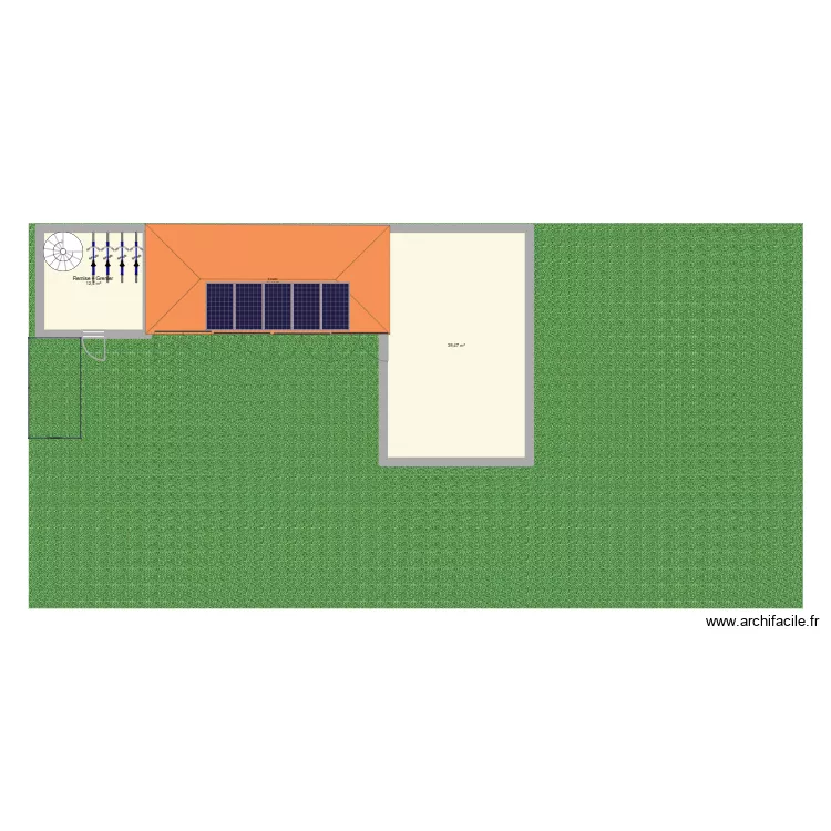 Ferme. Plan de 2 Pièces et 52 m² Ferme. Plan de 2 Pièces et 52 m²