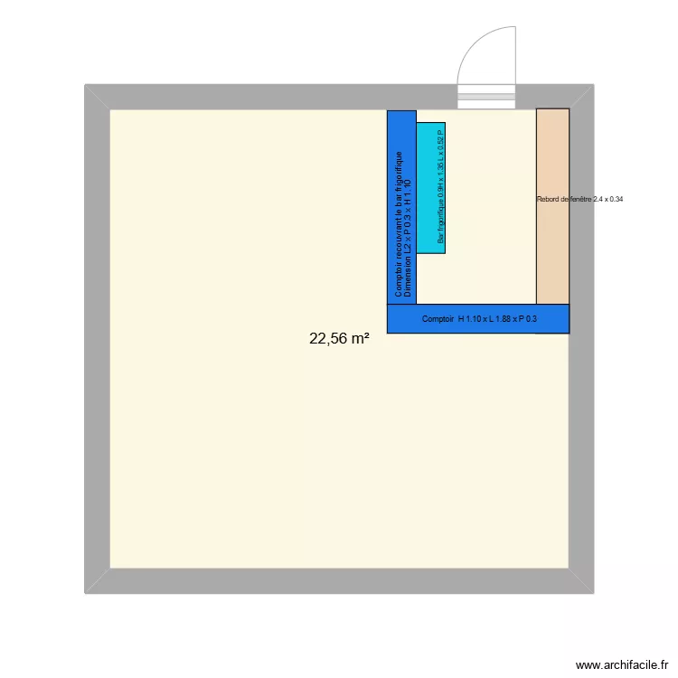 bar hydraseine. Plan de 