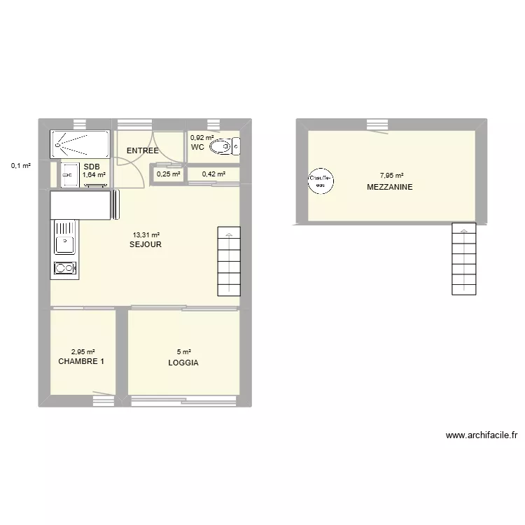 FAUTREL. Plan de 9 et 33 m² FAUTREL. Plan de 9 et 33 m²