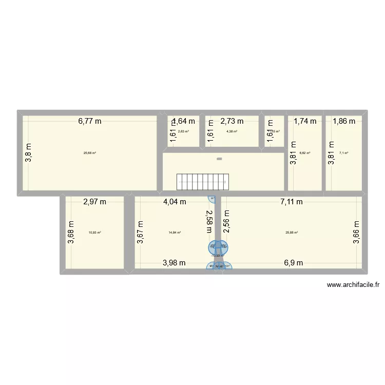 rez de chauss&eacute;e. Plan de 10  et 100 m²