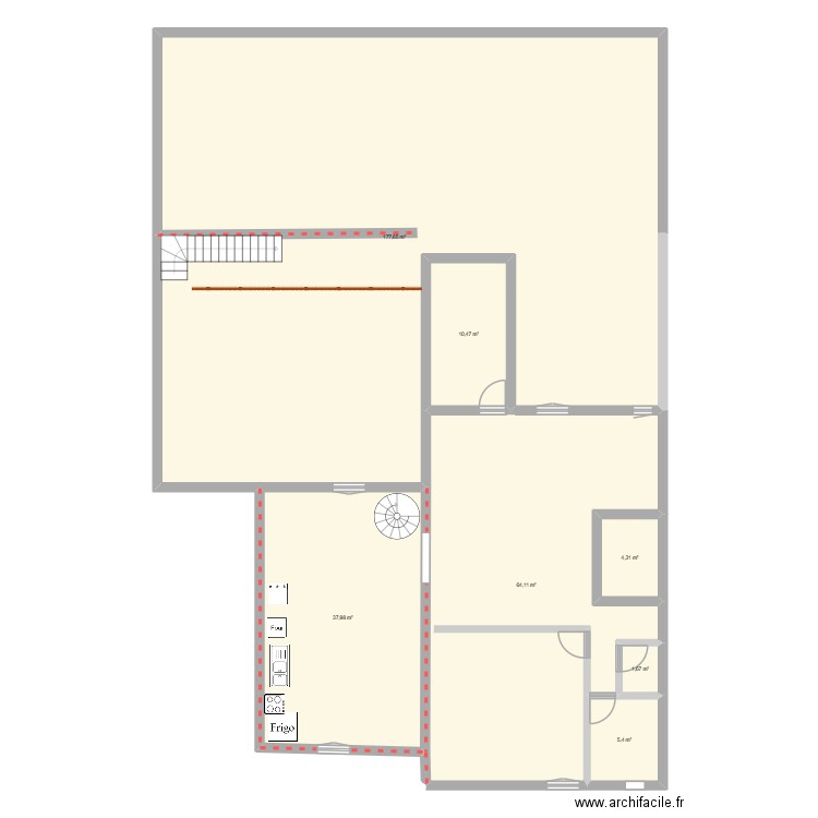 1er paulette. Plan de 7 pièces et 302 m2