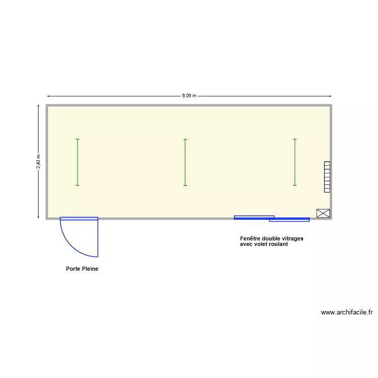 V525. Plan de 1  et 14 m²
