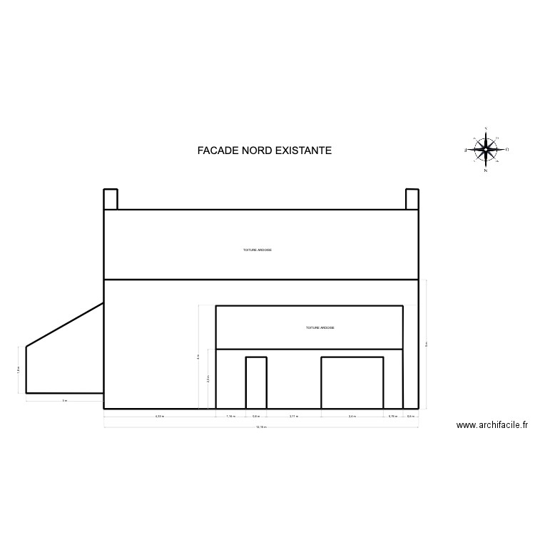 FACADE NORD - MELLAC. Plan de 9 pièces et 102 m2