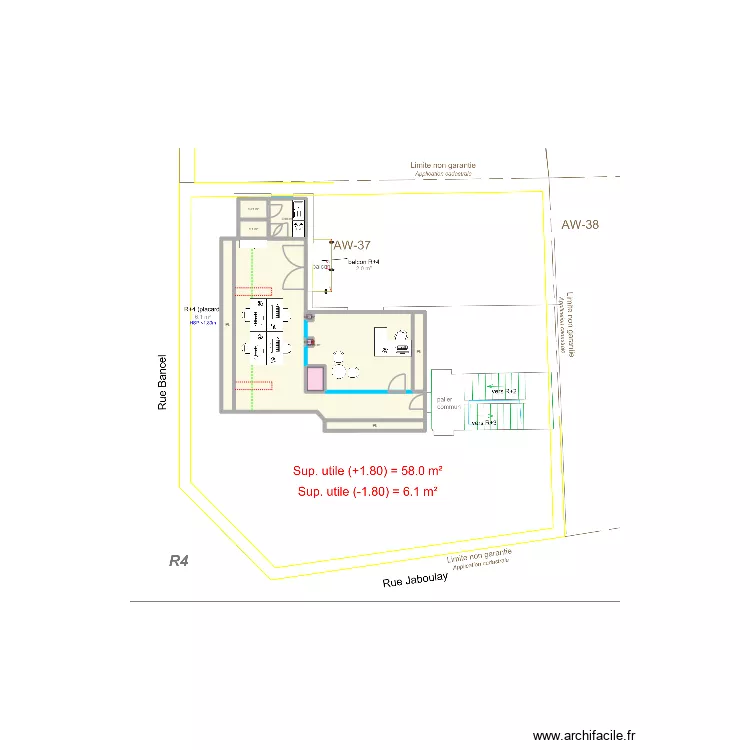 Projet 4&egrave;me &eacute;tage - Cloison. Plan de 
