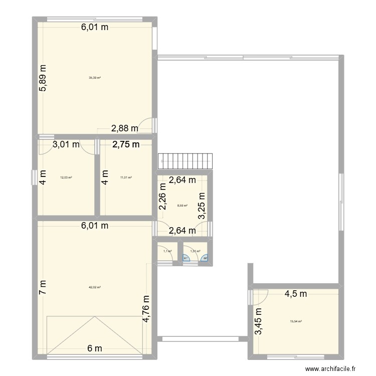 st aubin. Plan de 8 pièces et 127 m2