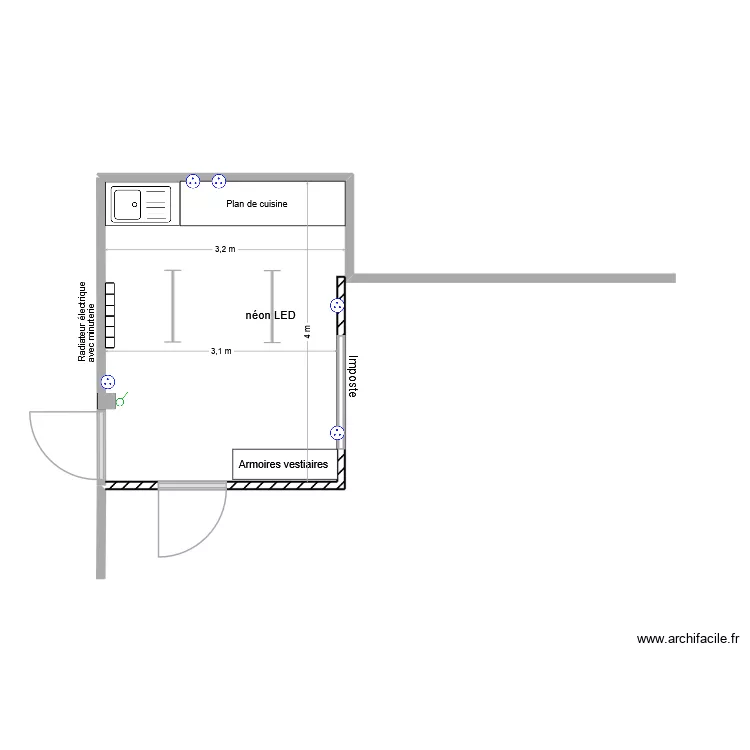 Salle repos sous-sol ADV. Plan de 