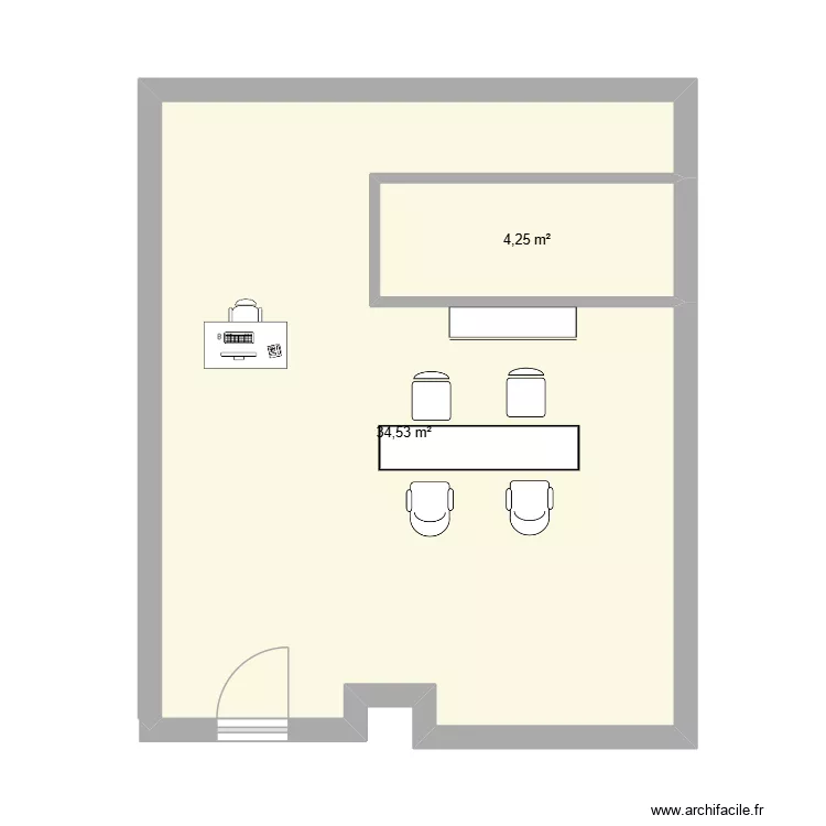 plan institut. Plan de 2  et 39 m²