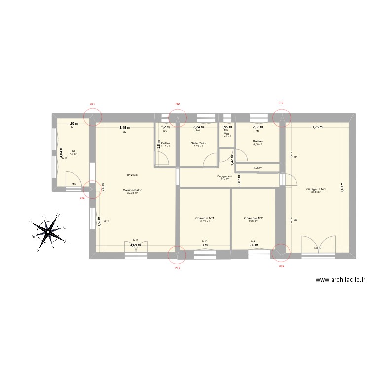 BRAULT. Plan de 10 pièces et 114 m2