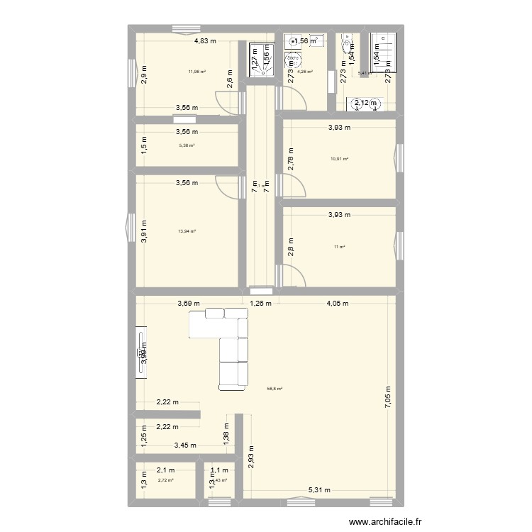 Mqaison 1. Plan de 0 pièce et 0 m2