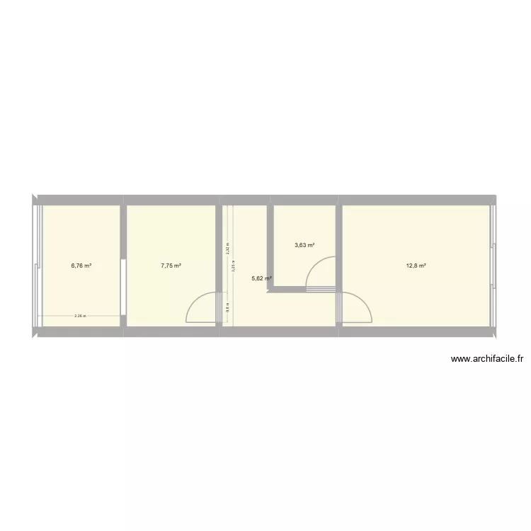 MARINA 3. Plan de 5  et 37 m²