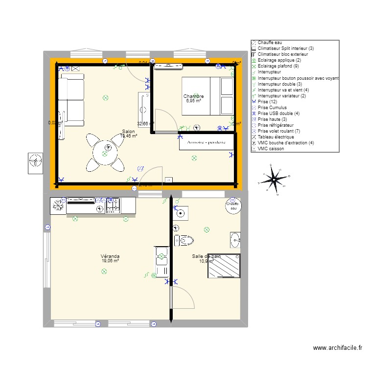 plan elec v7. Plan de 0 pièce et 0 m2