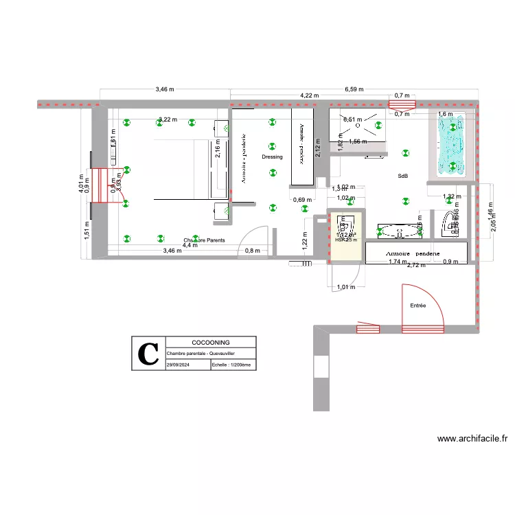 Chambre parentale OK. Plan de Chambre parentale OK. Plan de