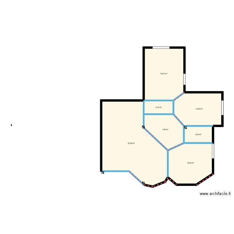 Base_1. Plan de 7 pièces et 82 m2