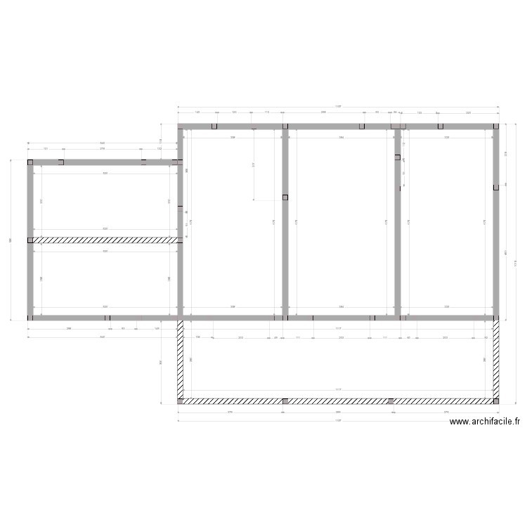 MANIEZ / HIELSCHER FOUILLES/VS. Plan de 6 pièces et 130 m2