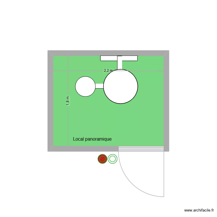 31288 Local panoramique. Plan de 1  et 4 m²