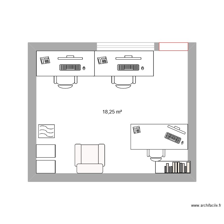 Current Office. Plan de 1 pièce et 18 m2