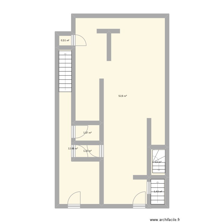 labo plan. Plan de 7 pièces et 72 m2