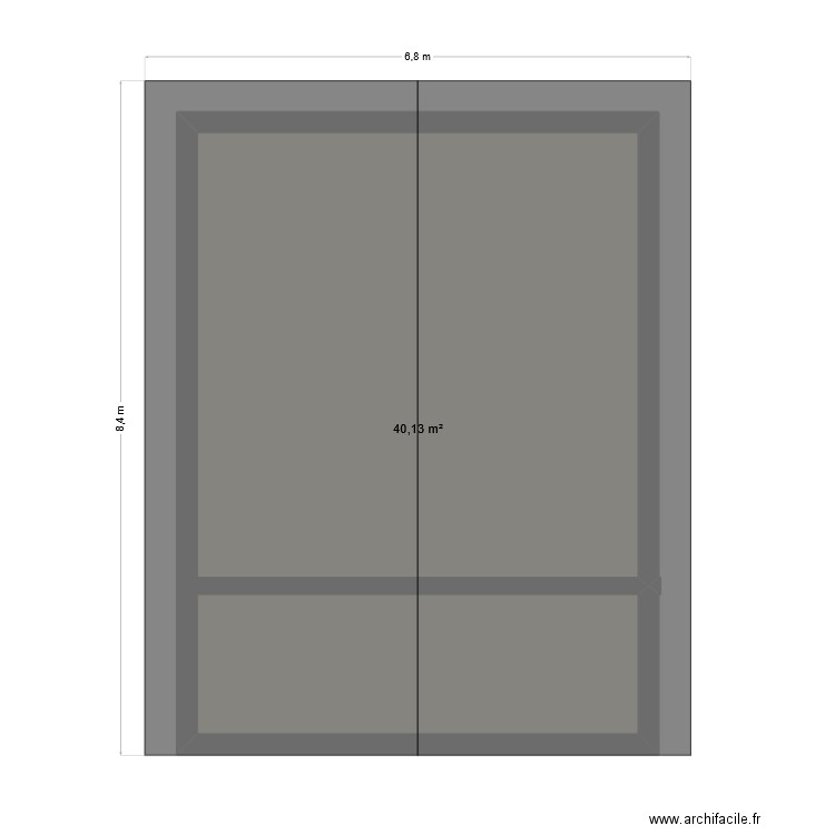 toit gite. Plan de 1 pièce et 40 m2