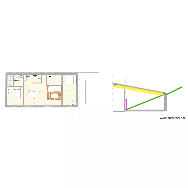 maison enterrée 2. Plan de 9 et 59 m² maison enterrée 2. Plan de 9 et 59 m²
