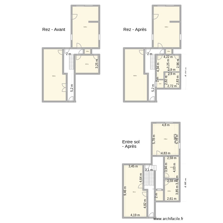 ProjetRenovation1. Plan de 13 pièces et 269 m2
