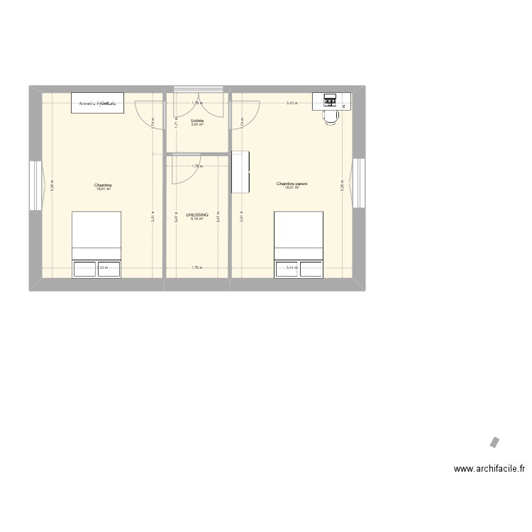mairie vaumas. Plan de 4 pièces et 45 m2