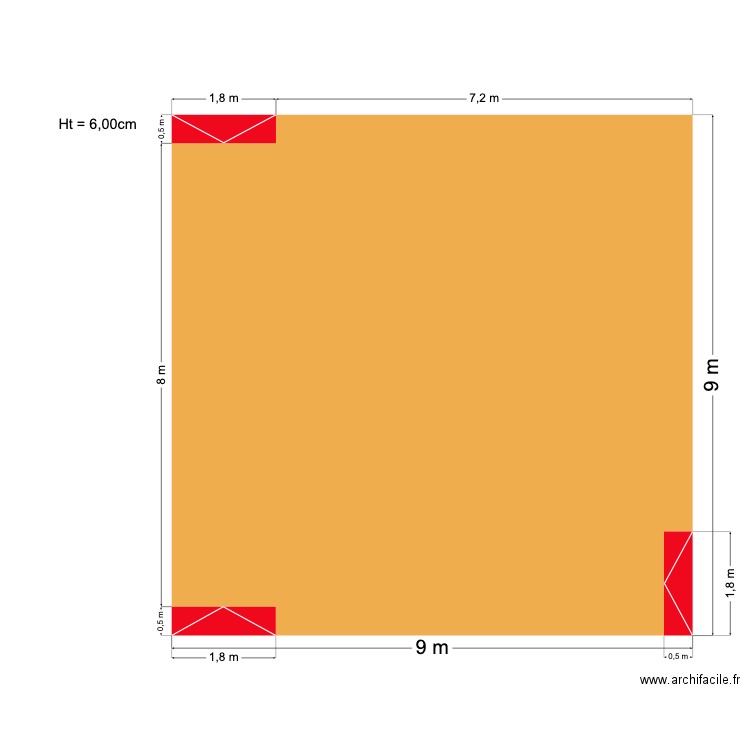 Plancher WC PMR. Plan de 0 pièce et 0 m2