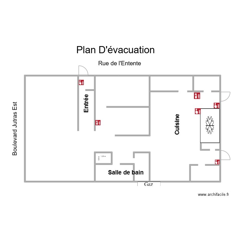 plan d évacuation. Plan de 2 pièces et 146 m2