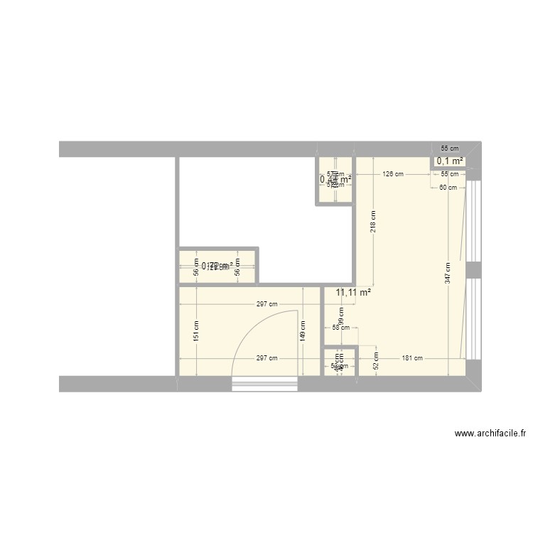 51 Cardinet plan de base. Plan de 4 pièces et 12 m2