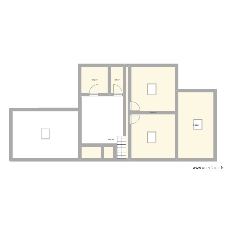 montbazet 1er. Plan de 5 pièces et 68 m2
