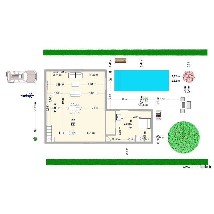 maison. Plan de 2 pièces et 153 m2