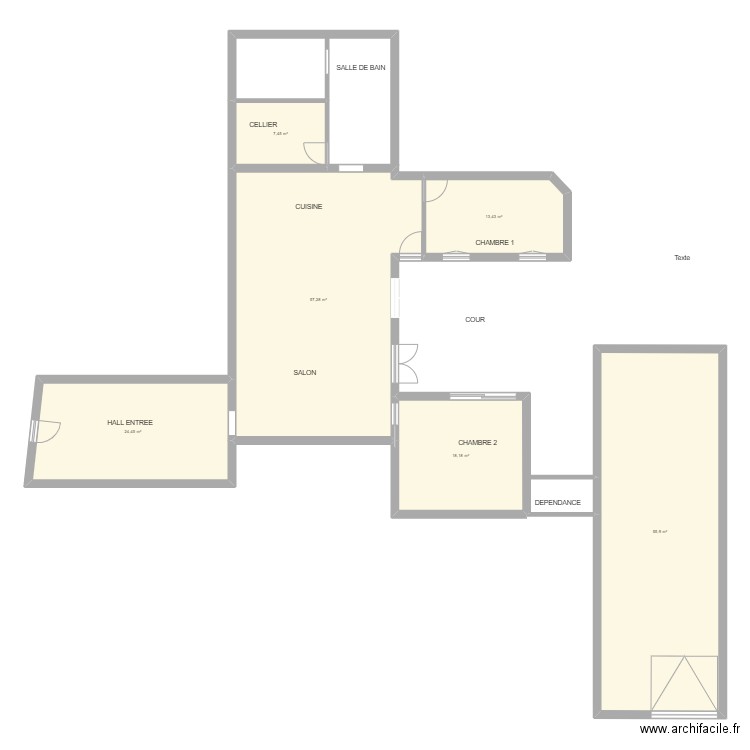 MAISON BUSNES. Plan de 6 pièces et 177 m2