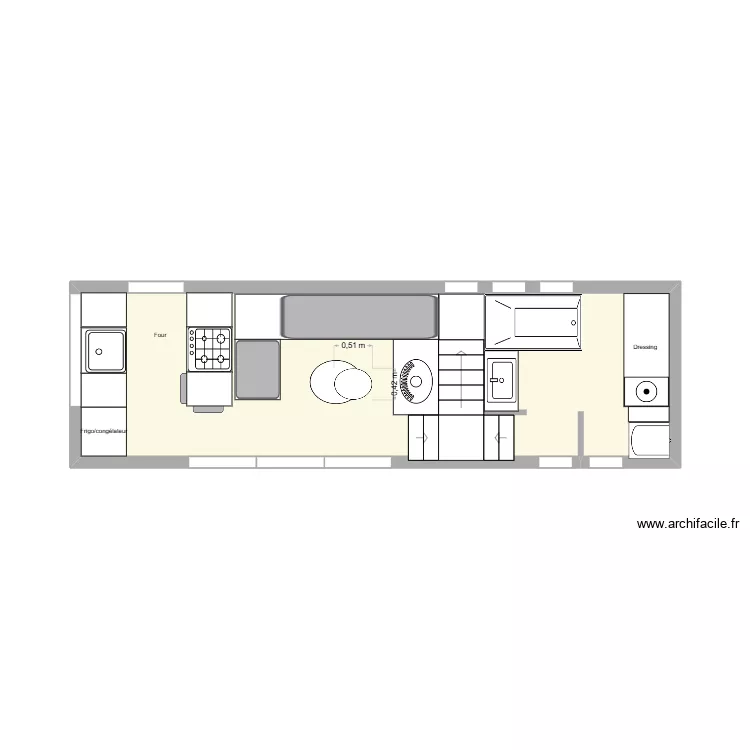 Tiny house rez version 7. Plan de 1 pièce et 17 m²