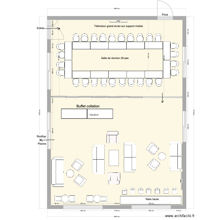 Hotel Ivato salle conf C. Plan de 0 pièce et 0 m2