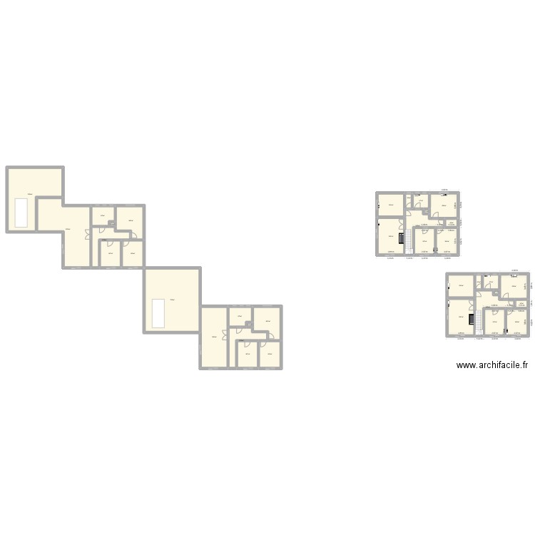 1ere etage. Plan de 36 pièces et 520 m2