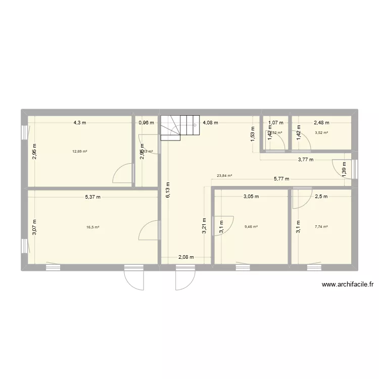 1er v&eacute;lines 78 m2. Plan de 