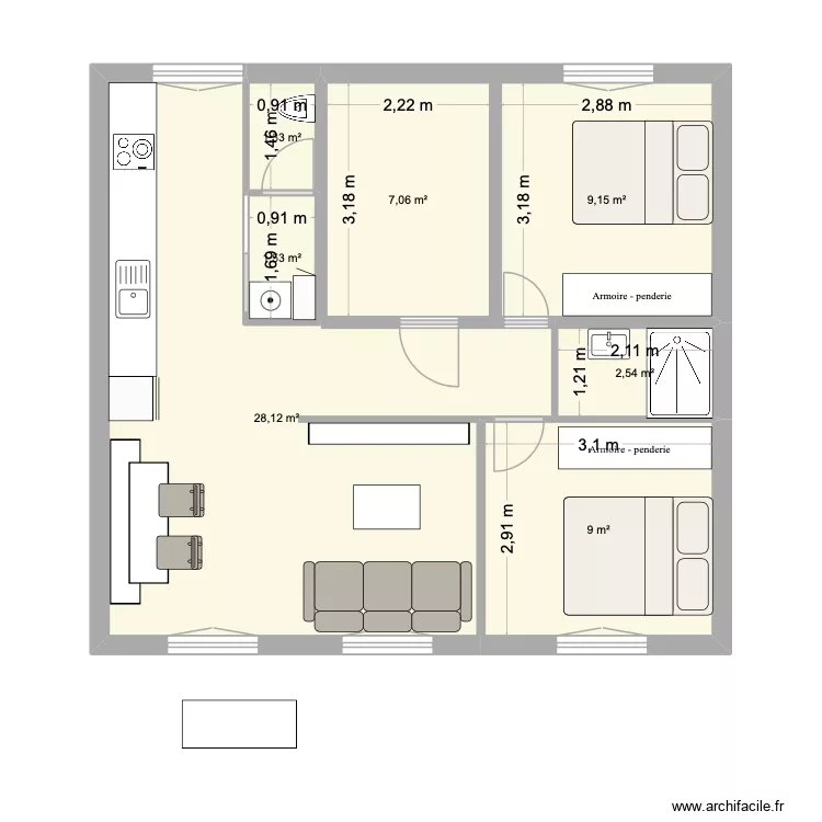 ST MANDE 2. Plan de 7 et 59 m² ST MANDE 2. Plan de 7 et 59 m²