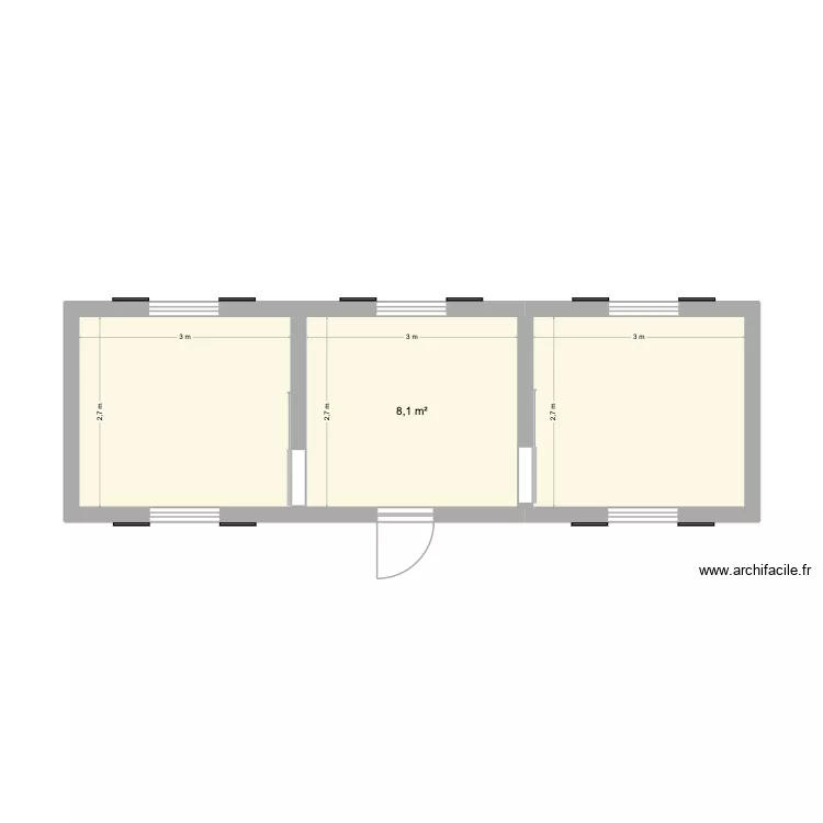 Roulotte v1.plan. Plan de 3  et 24 m²
