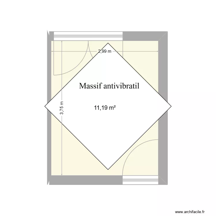 Zone PIGA. Plan de 4  et 45 m²