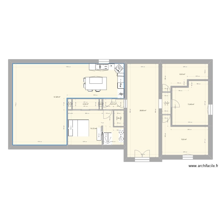 maison Valeilles avec modf cuisine_V1. Plan de 12 pièces et 143 m2