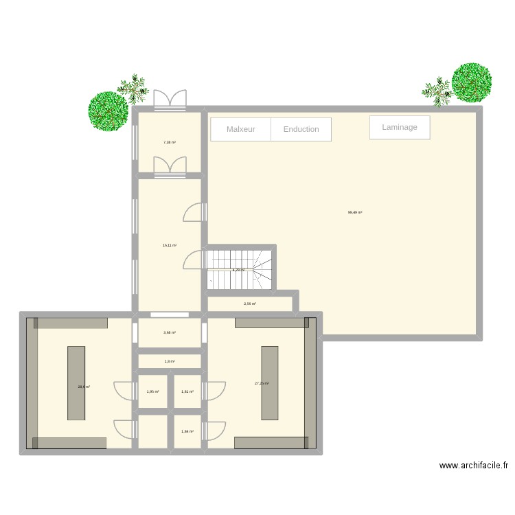 Zenith. Plan de 12 pièces et 197 m2