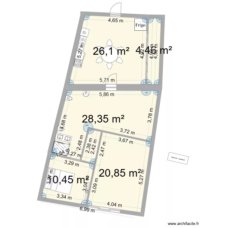 grange222222. Plan de 5  et 90 m²