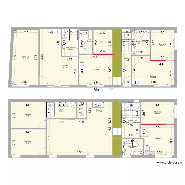 Maison niort avec agencement. Plan de 