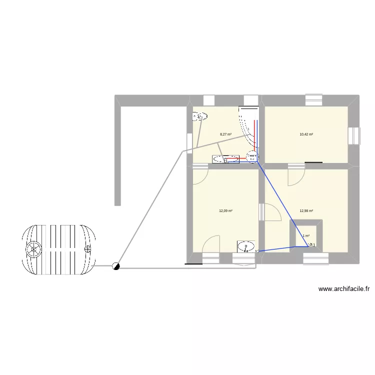 salle de bain. Plan de salle de bain. Plan de