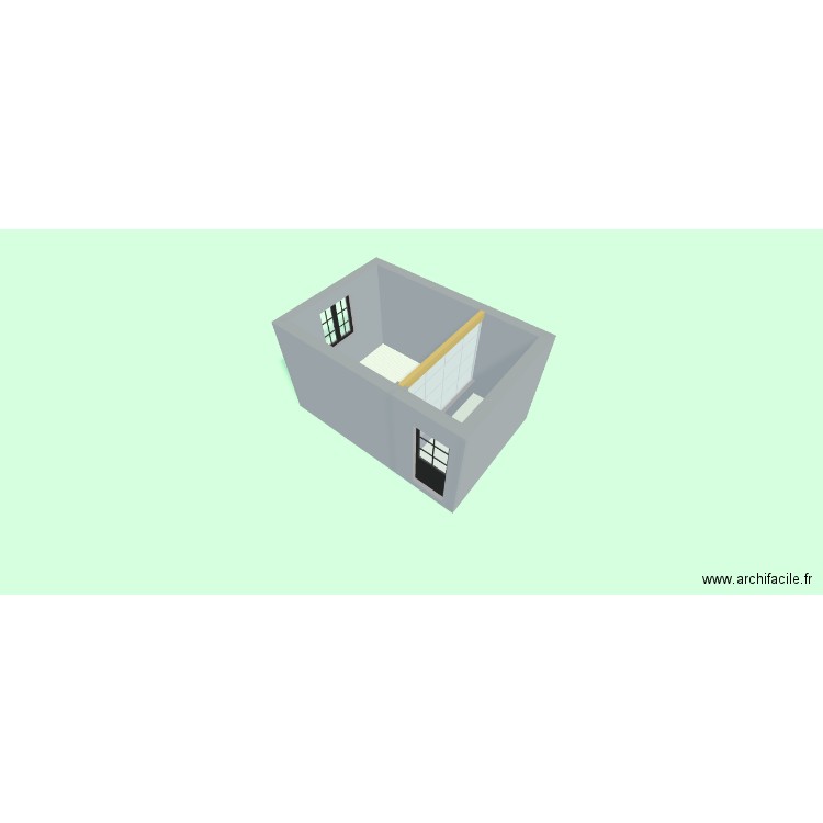 Pièce tatouage. Plan de 1 pièce et 11 m2