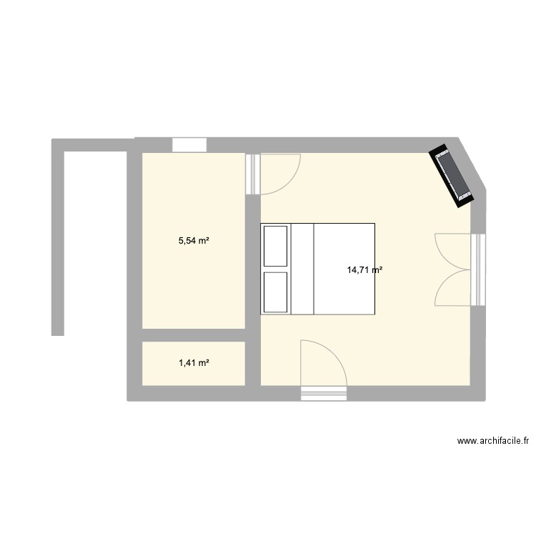 MAISON Marius. Plan de 3 pièces et 22 m2